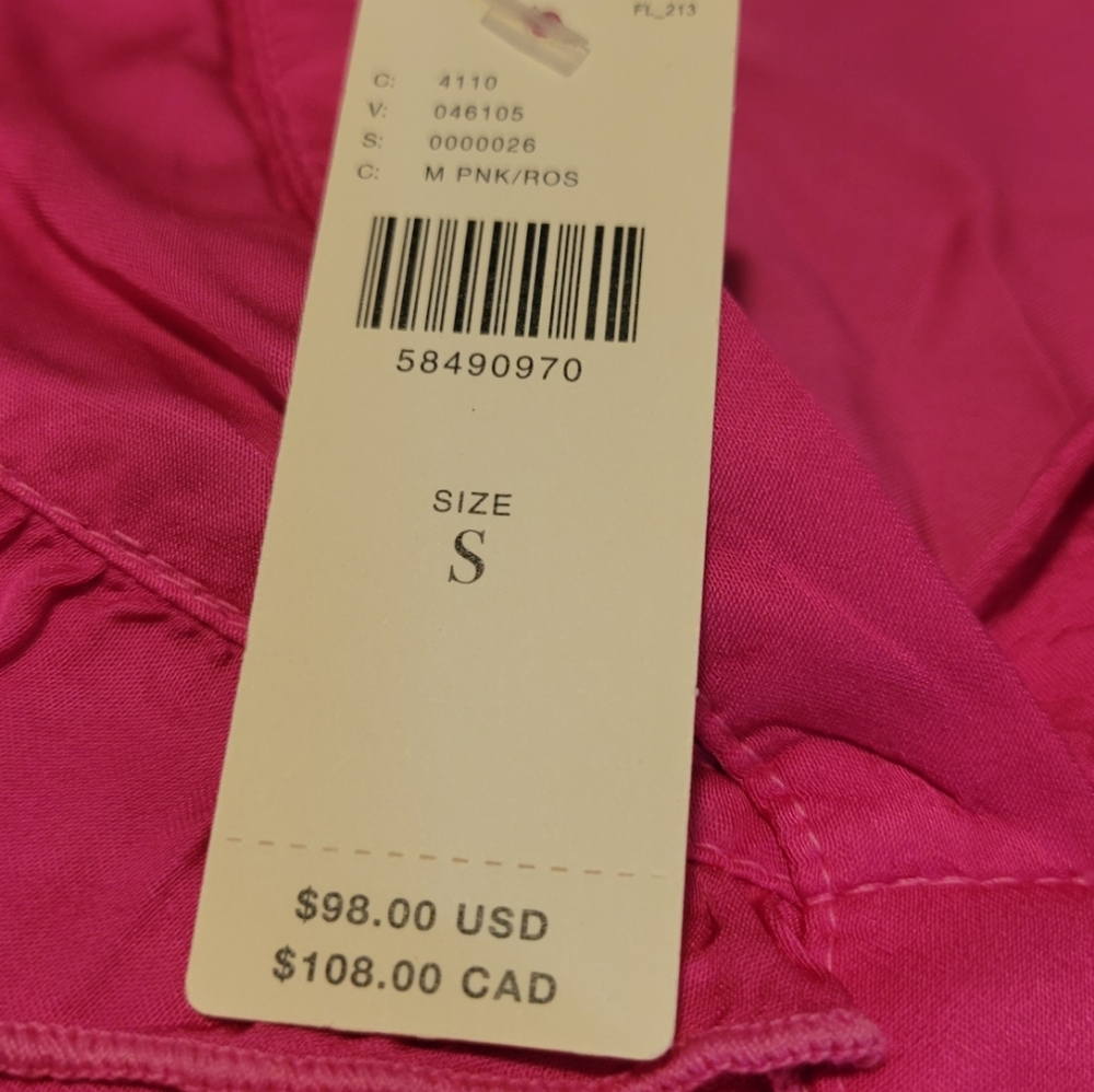 NWT Amadi by Anthropologie The Lara Pink Ruffle Blouse Top Women's Size Small - Picture 5 of 11